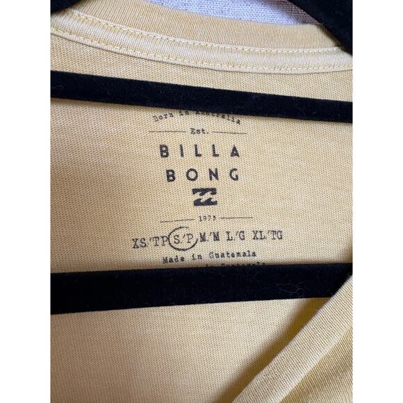 Billabong Stoked Yellow Graphic T-Shirt Size Small - Picture 4 of 7